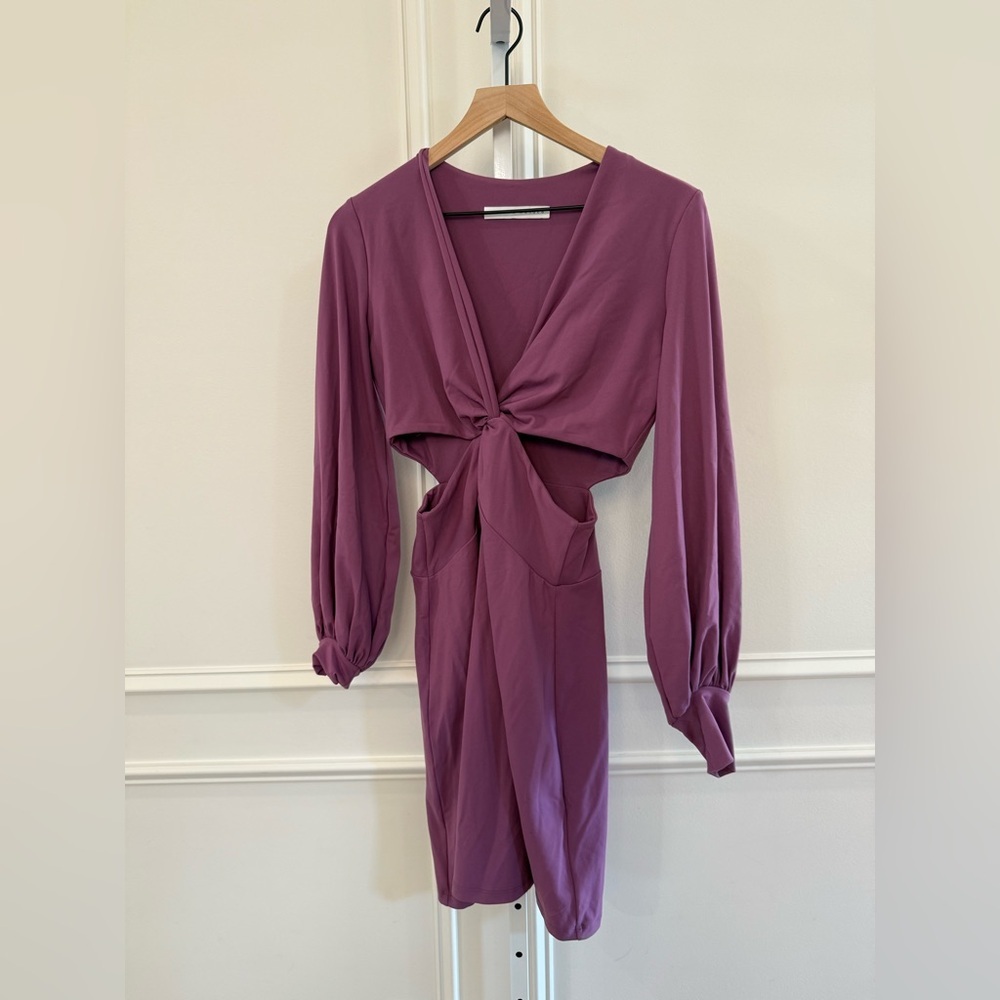 Susana Monaco Front Twist Cut Out Long Sleeve Dress